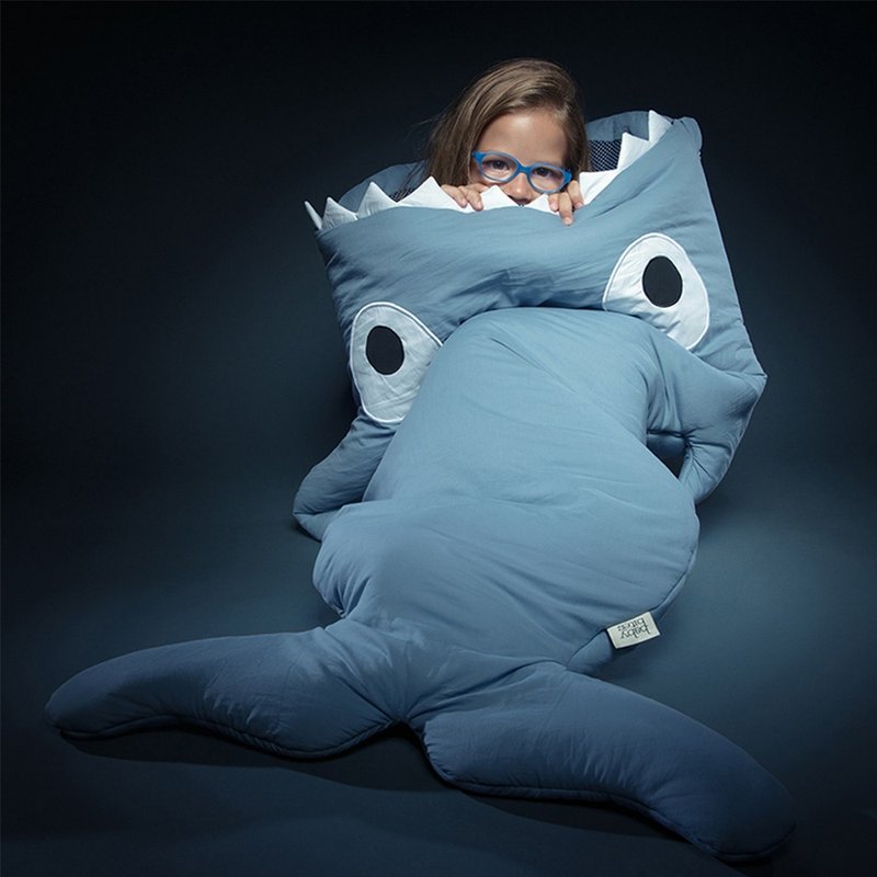 【西班牙制】鲨鱼咬一口BabyBites纯棉幼儿园多功能睡袋-轻量版 - 围嘴/口水巾 - 棉．麻 多色