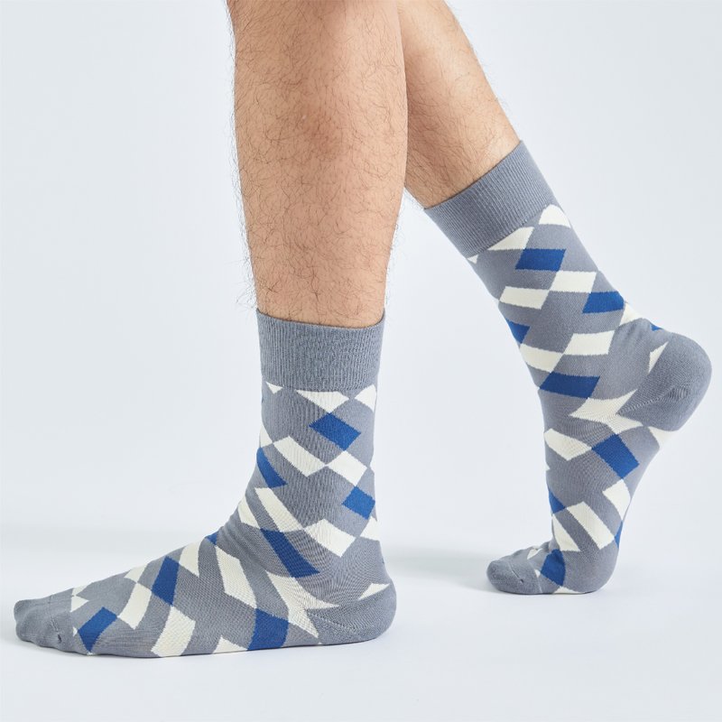 斜率方程式 抗菌中筒袜 - 灰(L、XL) - 袜子 - 棉．麻 灰色