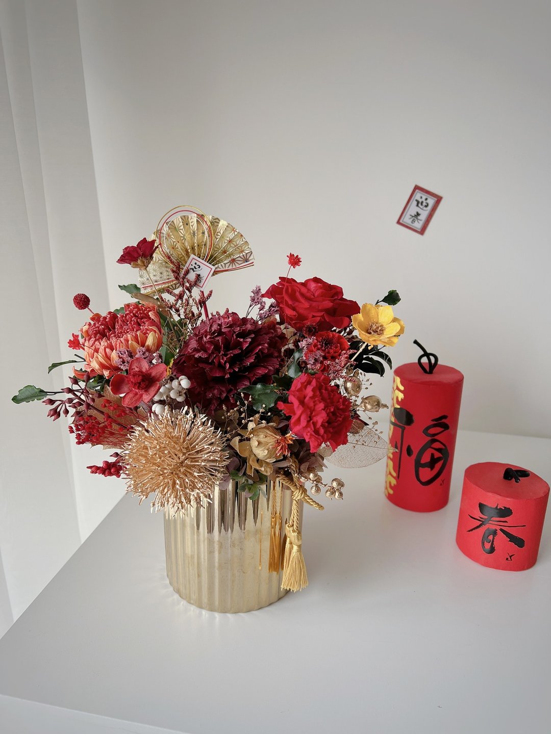 SEE Floral Design 永生花 福运绽放不凋扩香花瓶 - 干燥花/捧花 - 植物．花 