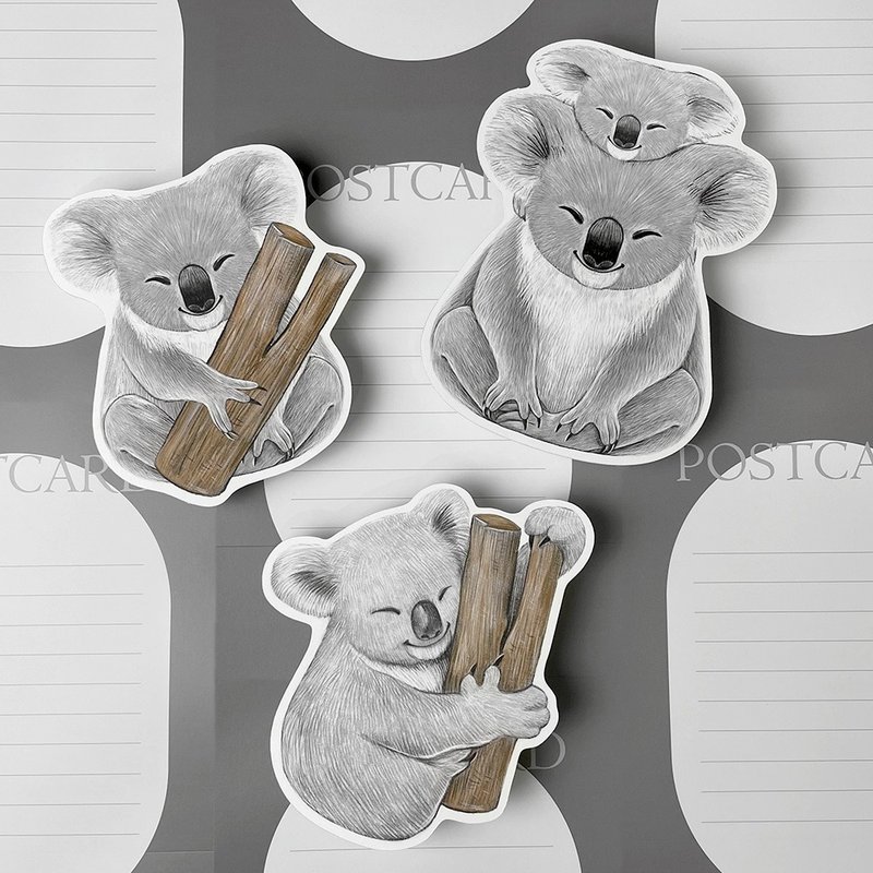 造型明信片_无尾熊款 - 卡片/明信片 - 纸 灰色
