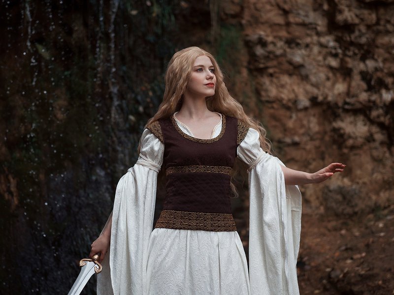 伊欧玟 (Eowyn) 盾女角色扮演服装 - 魔戒服饰 - 订制商品 - 晚装/礼服 - 聚酯纤维 白色