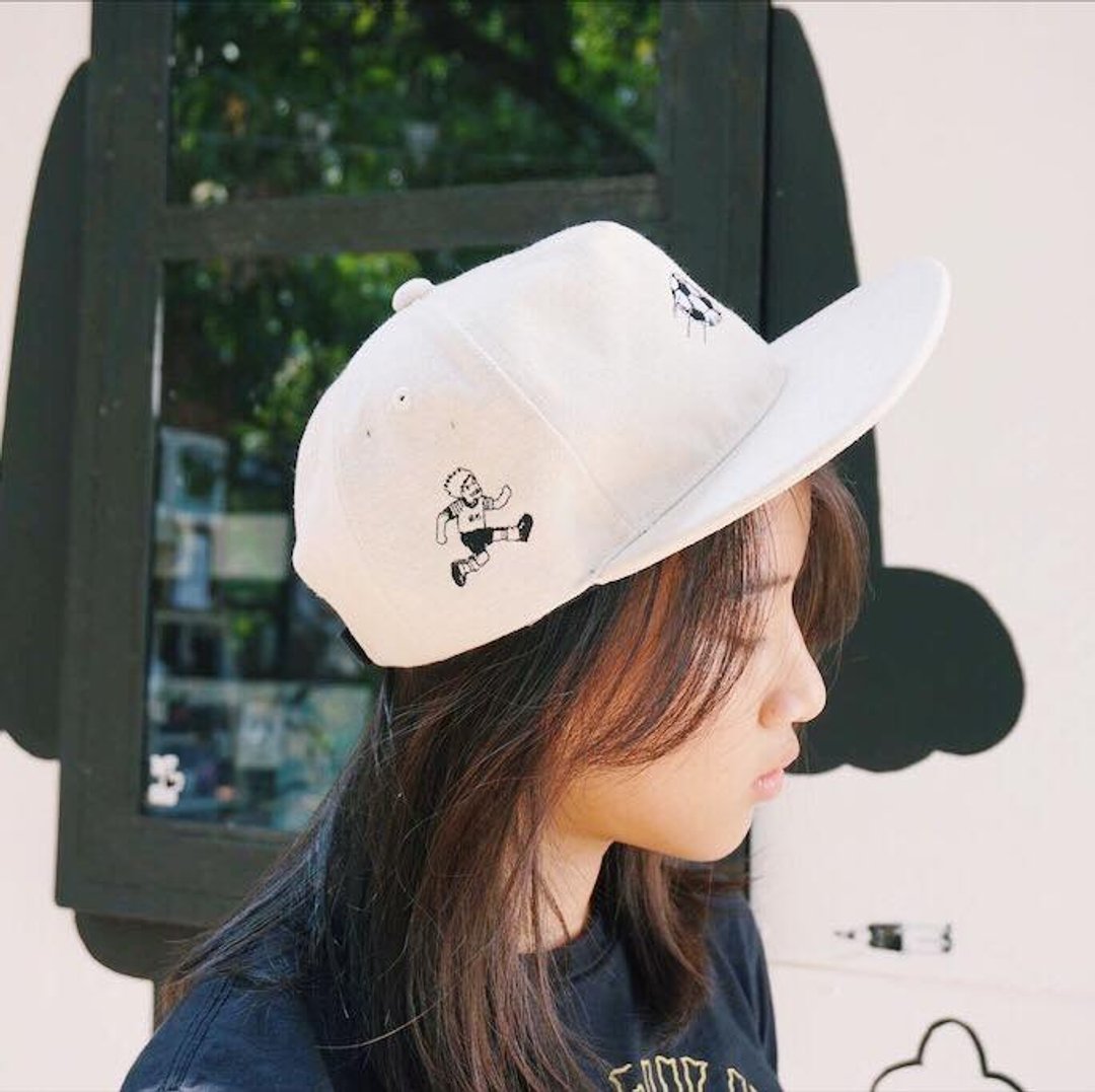 Flat Brim hats sport style football embroidery - 帽子 - 其他材质 白色