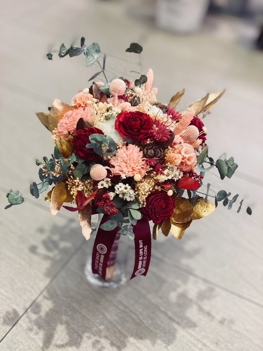 质感索拉花干燥花束 扩香花 | 婚礼 情人节首选 | 台北可自取 - 干燥花/捧花 - 植物．花 粉红色