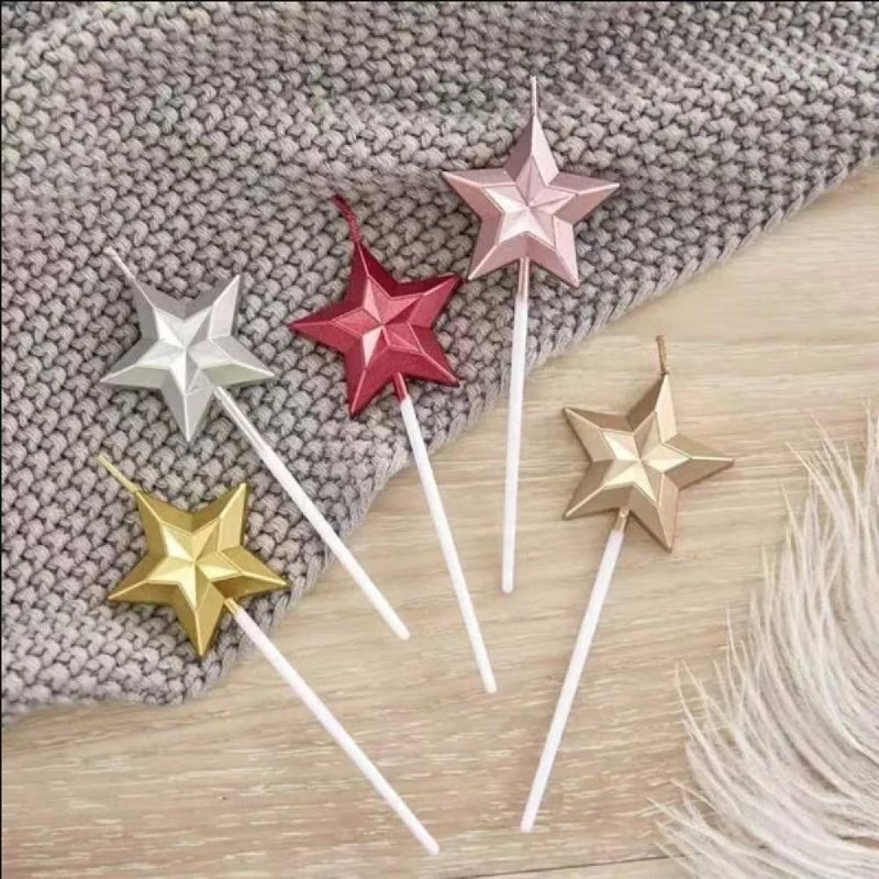 【乔伊丝手作甜品】星星蜡烛 - 蜡烛/烛台 - 塑料 金色