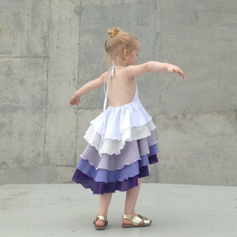 女孩生日派对弗拉门戈礼服 - 童装礼服/连衣裙 - 棉．麻 紫色