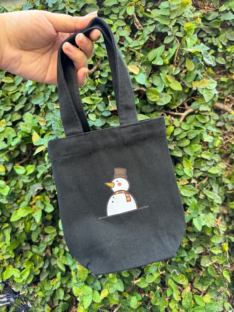 环保 饮料 插画帆布手提袋-酷酷雪人 - 手提包/手提袋 - 其他材质 