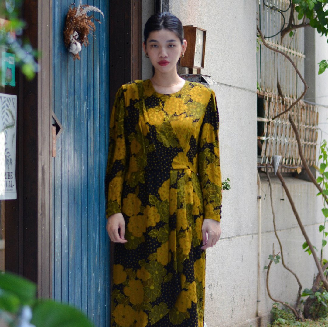 蜜点 |  古着长袖洋服 - 洋装/连衣裙 - 其他材质 