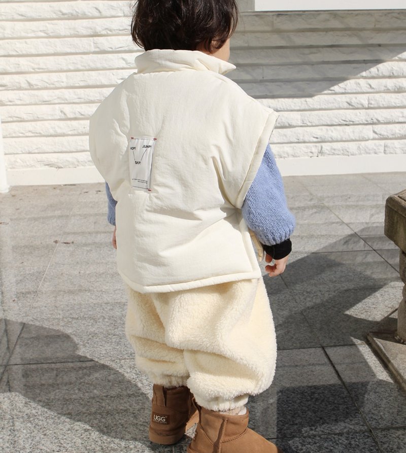 Puffaloo 按扣衬垫斗篷 - 童装上衣 - 防水材质 白色