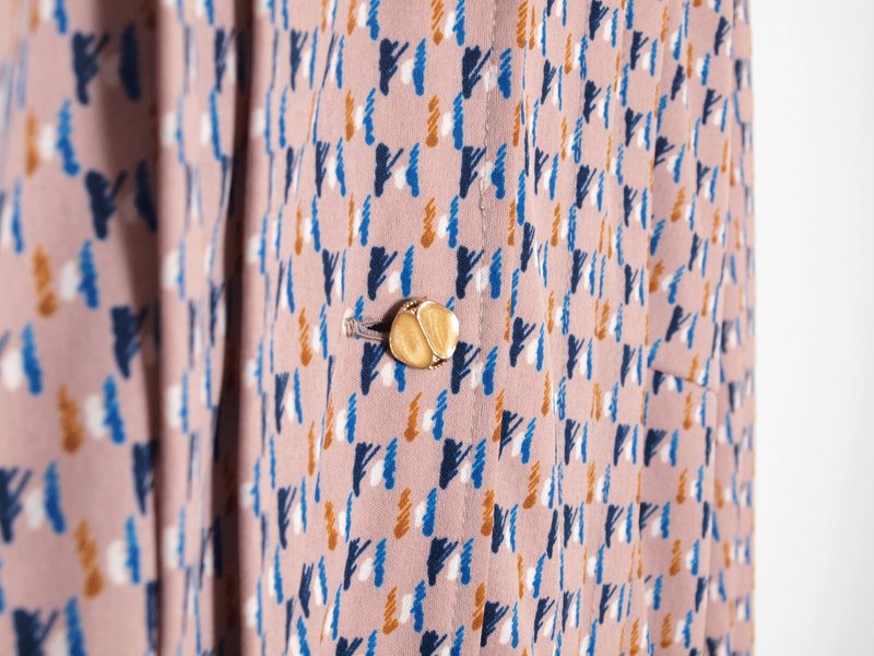 │moderato│日本制富士山印象古着洋装│复古女孩.伦敦.欧洲文艺 - 洋装/连衣裙 - 其他材质 粉红色