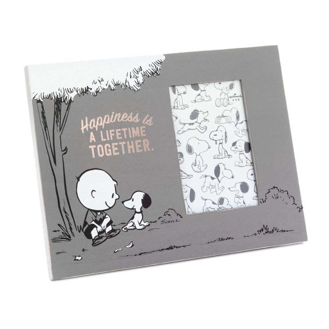 Snoopy70周年纪念 相框-幸福是一辈子在一起【Hallmark 史努比】 - 画框/相框 - 木头 灰色