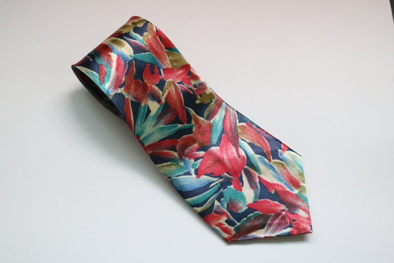 花卉油畫系列領帶雅痞巴羅克風格necktie - 领带/领带夹 - 聚酯纤维 