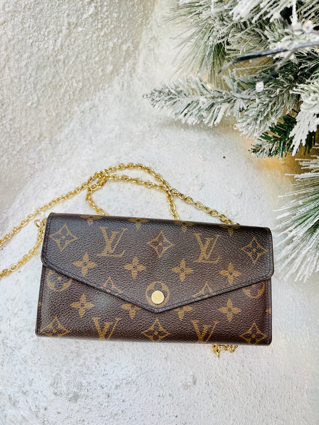 LV中古Sarah老花长银包 - 皮夹/钱包 - 真皮 咖啡色