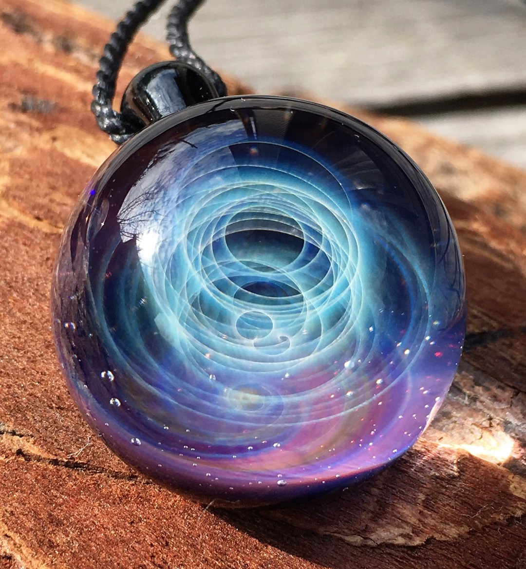 boroccus 银河星云立体花样抗热玻璃 吊坠 - 项链 - 玻璃 多色