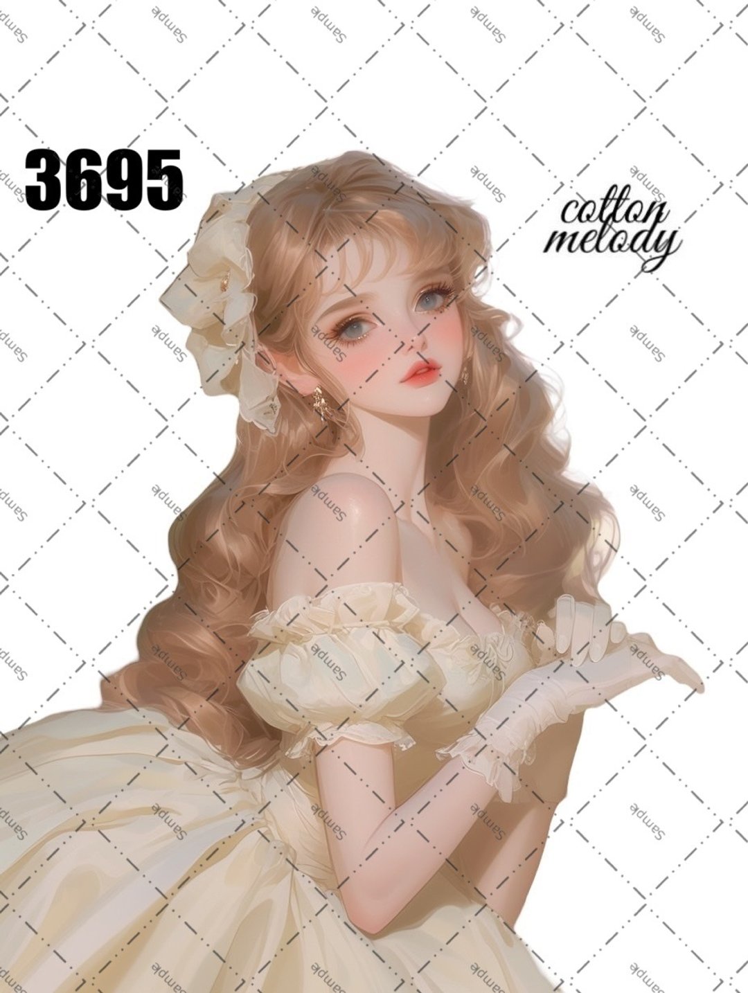 original sticker no.3695 人物贴纸 原创贴纸 原创人物贴纸 装饰贴纸 cotton melody - 贴纸 - 纸 
