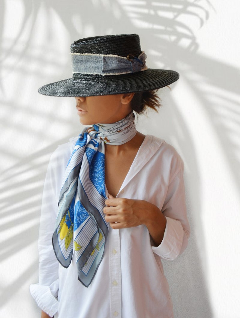 Life delicious Scarf - 丝巾 - 其他材质 蓝色