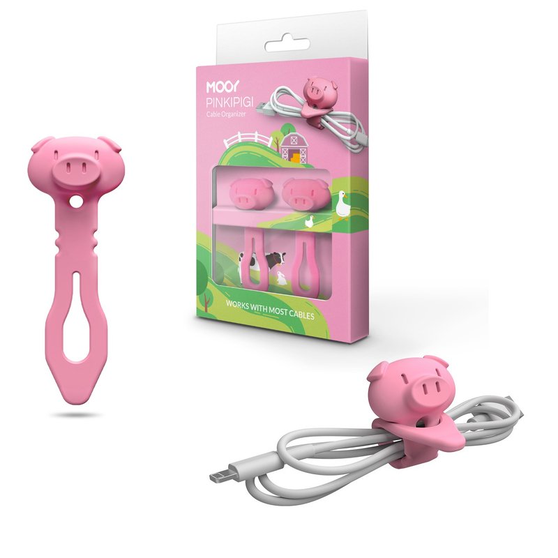 PINKIPIGI 猪小妹弹性束线带 - 收纳用品 - 硅胶 粉红色