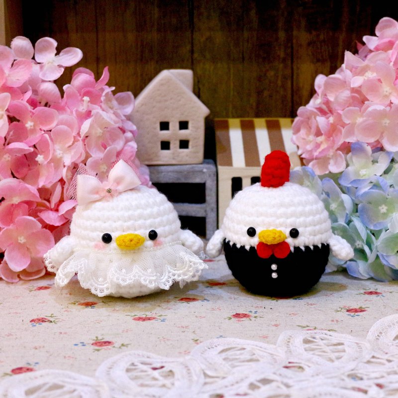 情侣鸡－钥匙圈。情人节。生日礼物 - 钥匙链/钥匙包 - 聚酯纤维 