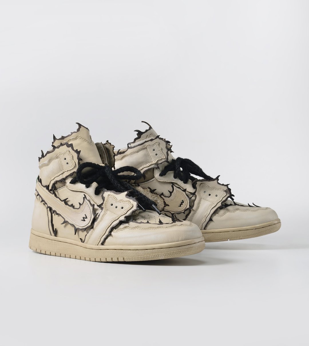 Nike Air JORDAN 1 High-Cut WhiteSand 龙舌兰 改制(不含鞋) - 男款运动鞋/球鞋 - 真皮 白色