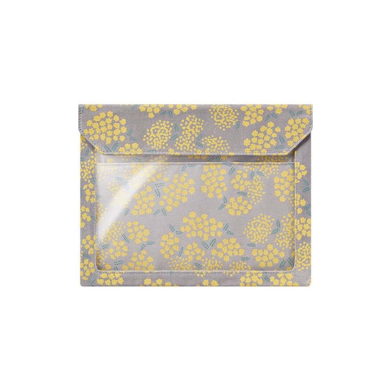 【KING JIM】FLATTY WORKS多用途帆布收纳袋 限定款 金合欢 A5 - 化妆包/杂物包 - 其他材质 多色