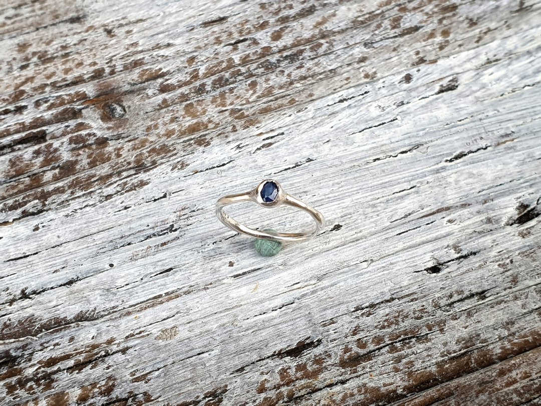 Oˋre Jewelry 设计师款 天然蓝宝石戒指 925纯银 可客订制 SB5 - 戒指 - 宝石 