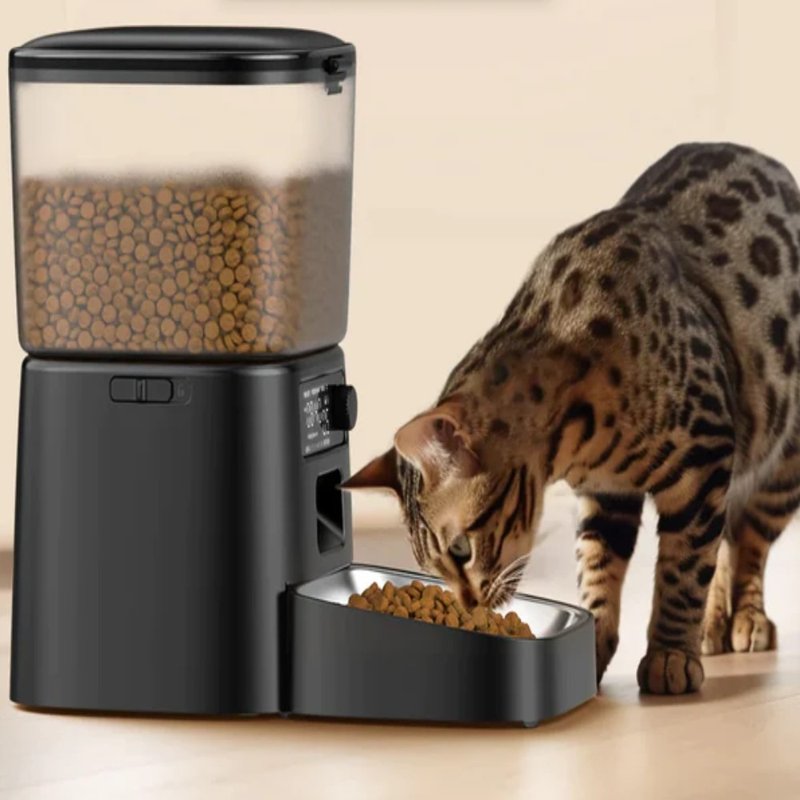 【自动出粮机】自动拨号猫粮分配器 | 定时出粮│多种连接方式 - 碗/碗架 - 塑料 白色