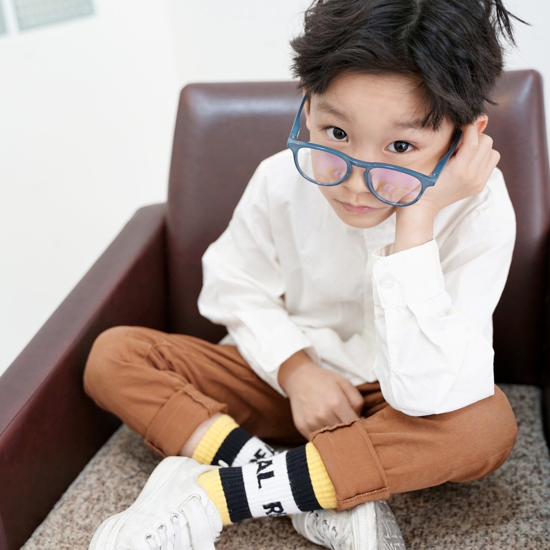 Kids computer glasses 细框 儿童抗蓝光眼镜 - 透亮灰蓝 - 婴儿饰品 - 塑料 蓝色
