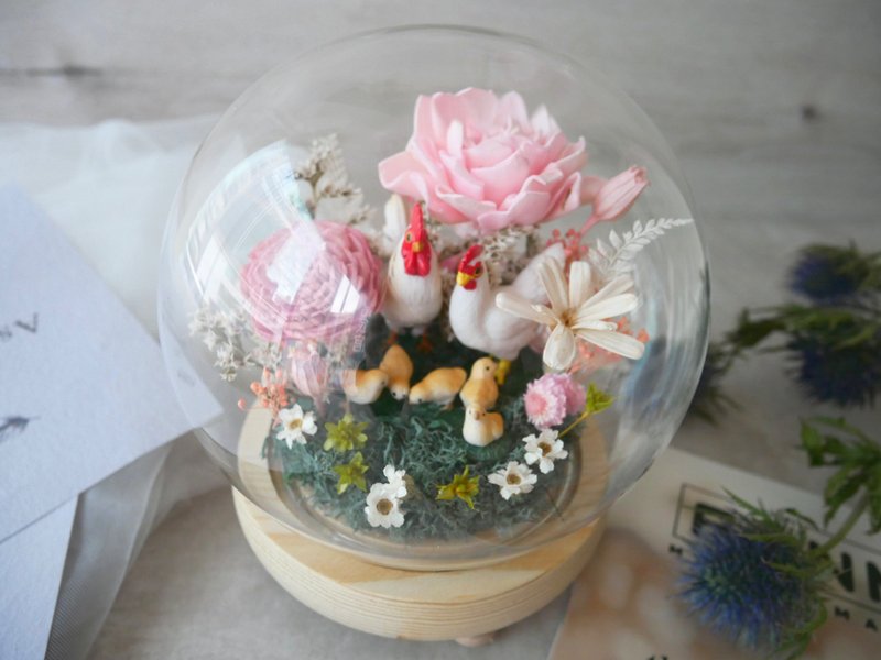 自取优先__干燥花玻璃罩夜灯【幸福好起家】新婚礼物/带路鸡/归宁 - 灯具/灯饰 - 植物．花 粉红色