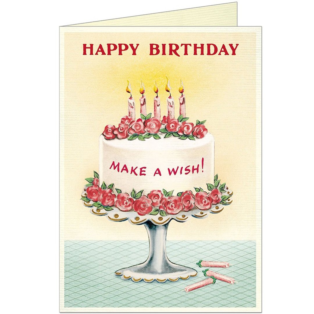 Cavallini & Co.  GREETING CARD 生日卡(大)_生日蛋糕(花朵) - 卡片/明信片 - 纸 多色