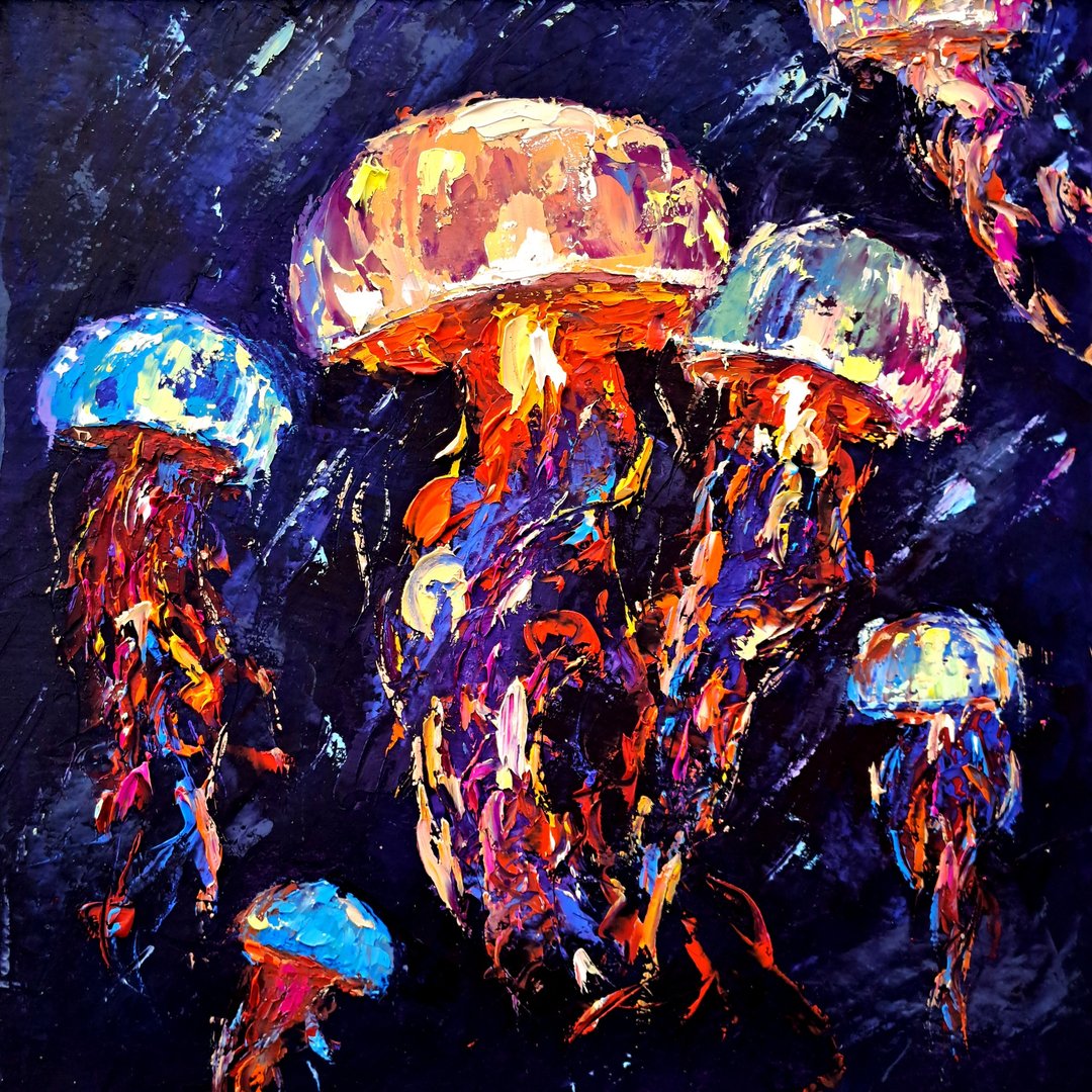 水母画鱼传统艺术动物 - 墙贴/壁贴 - 其他材质 多色