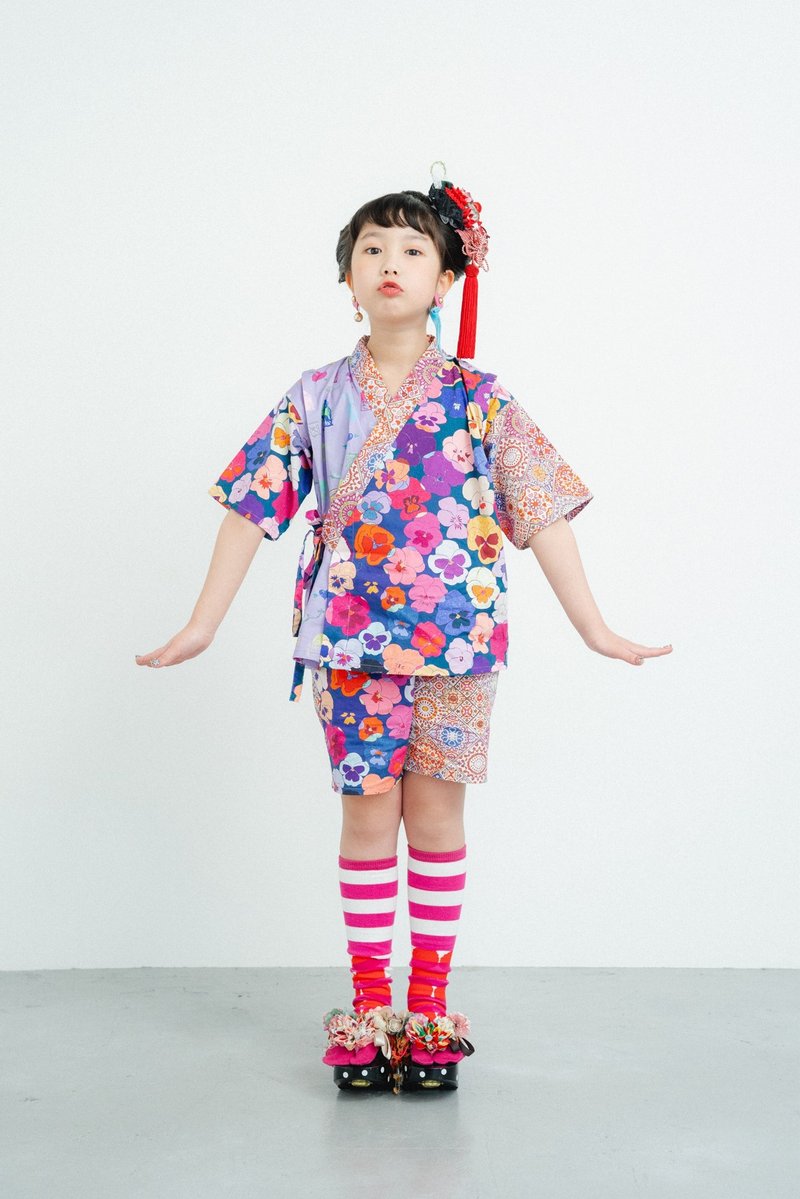 金杯三色堇 - 童装礼服/连衣裙 - 棉．麻 粉红色