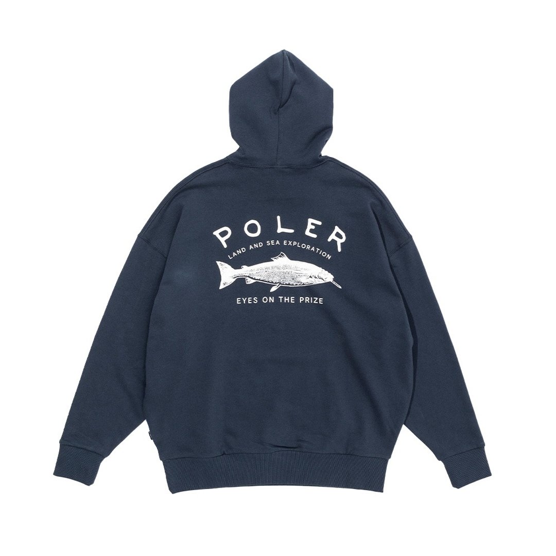 日本限定 POLER LAND AND SEA HOOD 宽松版连帽上衣 / 蓝色 - 中性连帽卫衣/T 恤 - 其他材质 蓝色