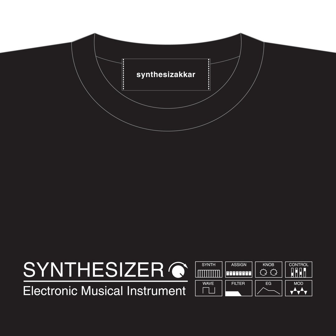[T恤] SYNTHESIZER T恤，合成器T恤，黑 - 女装上衣 - 棉．麻 