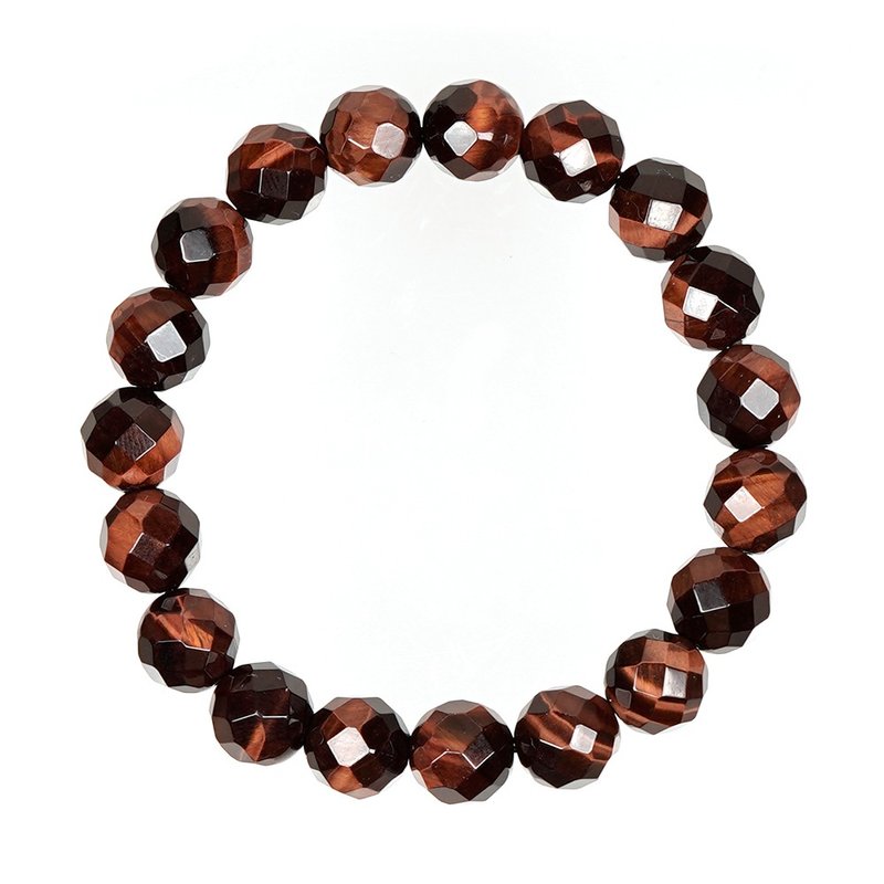 【正佳珠宝】红虎眼 顶级双眼钻切虎眼石 9-10mm 红虎眼手珠 - 手链/手环 - 半宝石 多色