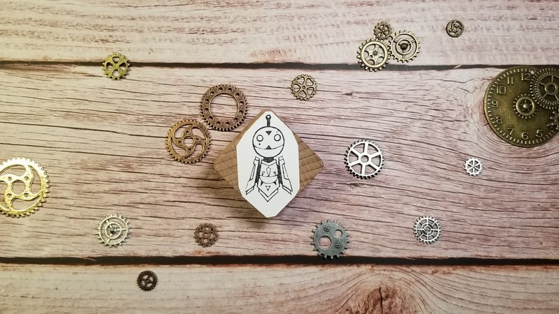 自家设计手作印章 - 机械晴天娃娃 - 印章/印台 - 橡胶 