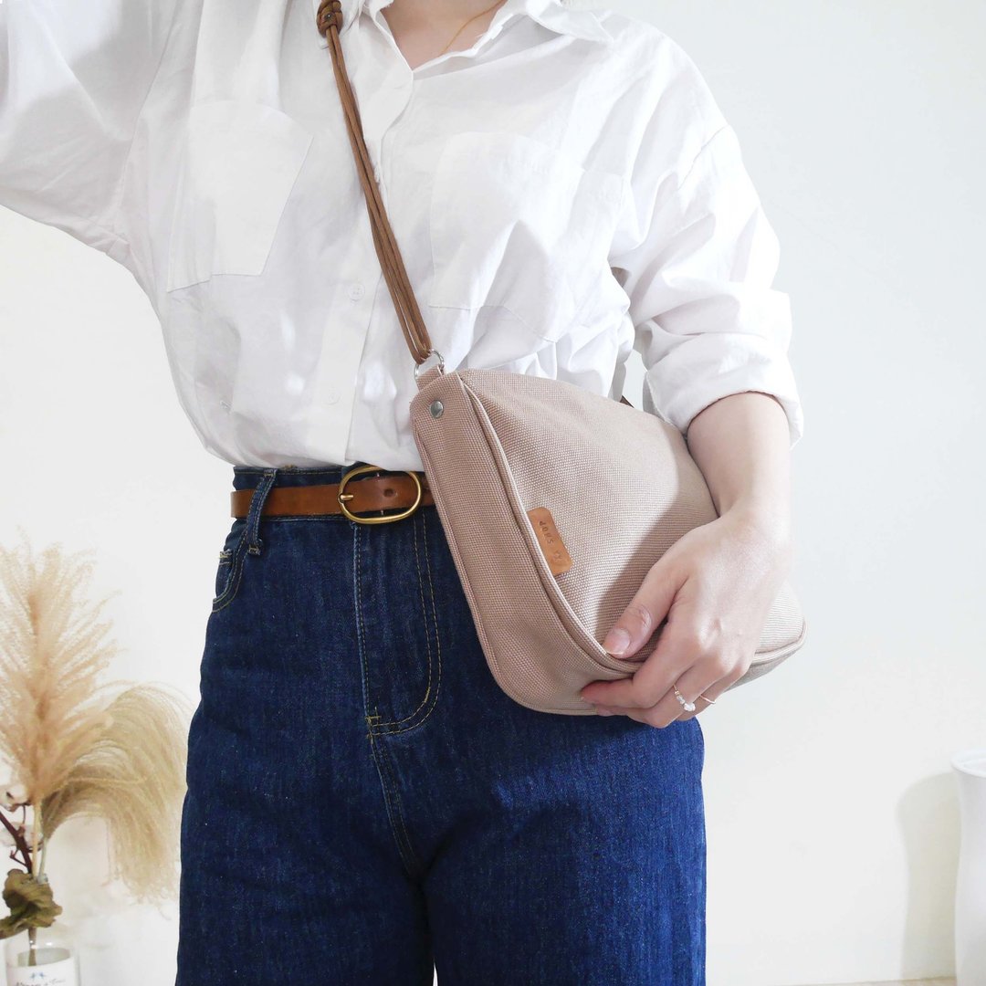 编绳帆布马鞍包 saddlebag #82奶茶棕 - 侧背包/斜挎包 - 棉 卡其色