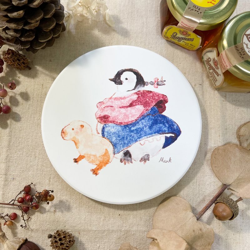 苏菲小企鹅 企鹅的移动城堡 陶瓷吸水杯垫 - 其他 - 陶 多色