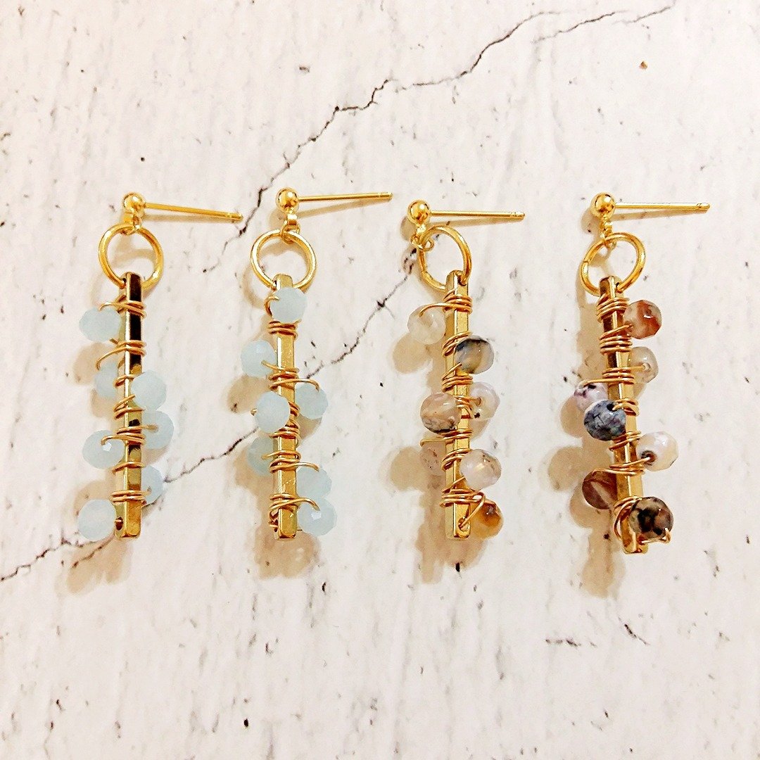 ::甜蜜邂逅系列:: 幸运七珠耳环耳钉 / Beads Earrings - 耳环/耳夹 - 其他金属 