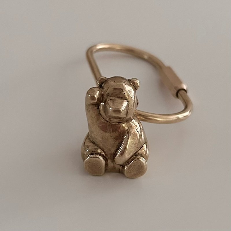 simply lovely 纯黄铜招财熊 no.2 钥匙圈 - 钥匙链/钥匙包 - 铜/黄铜 