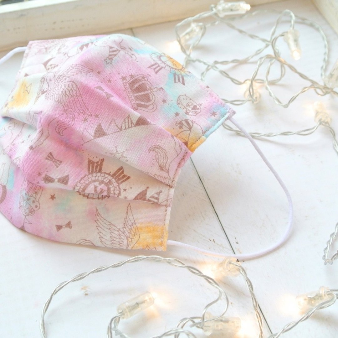 可洗涤、舒适且可爱的手工立体口罩 Tie-dye Pegasus Pink - 口罩 - 棉 粉红色