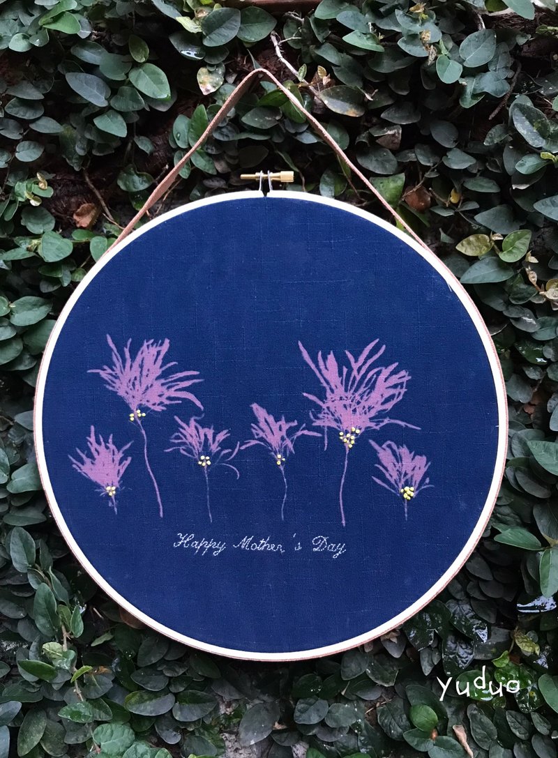 蓝晒花圈 - 墙贴/壁贴 - 棉．麻 紫色