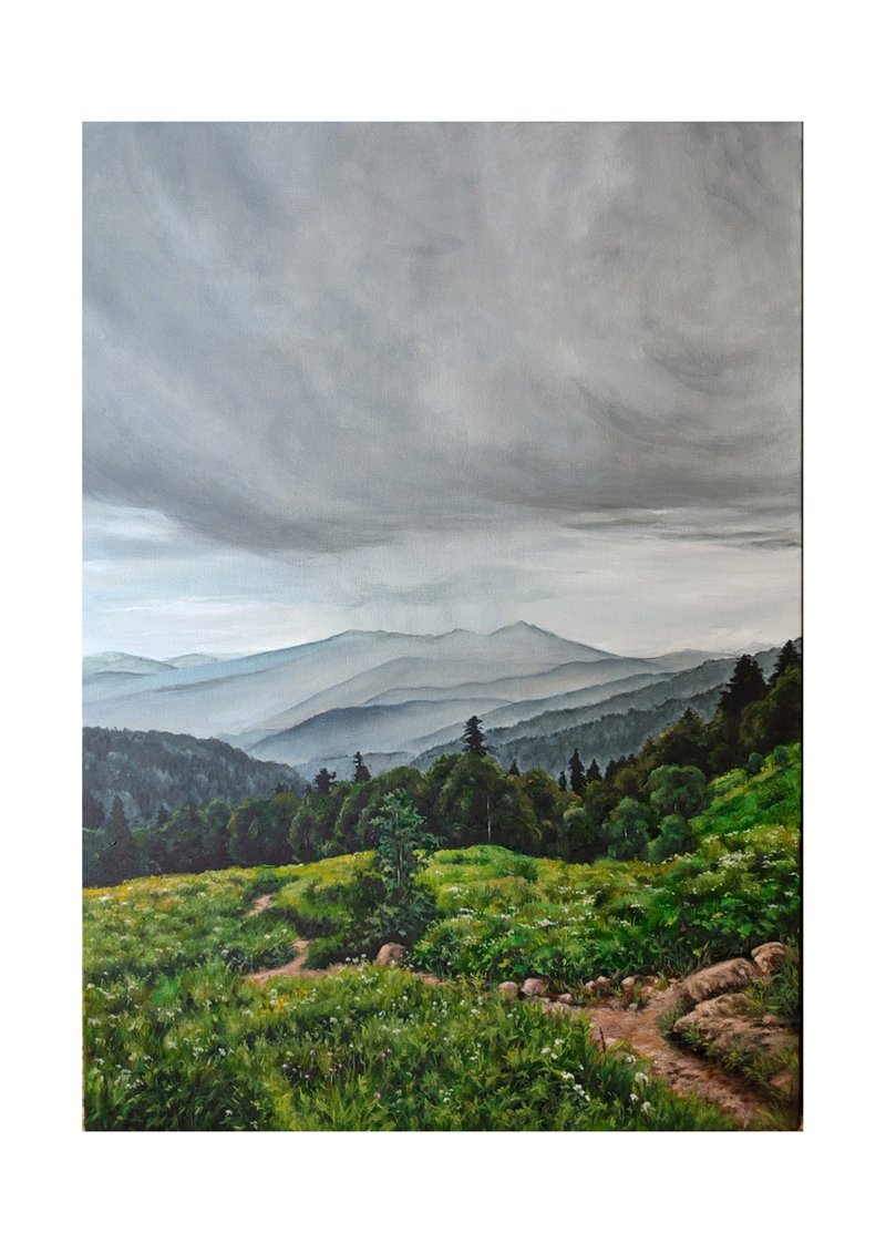 山画 山原创艺术 手绘艺术 原画 风景画 自然画 - 海报/装饰画/版画 - 其他材质 多色