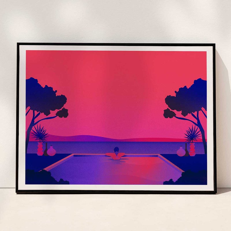 Dream Vacation  | Art print (A2) - 海报/装饰画/版画 - 纸 红色