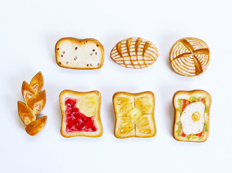 Wooden brooch bakery - 胸针 - 木头 咖啡色