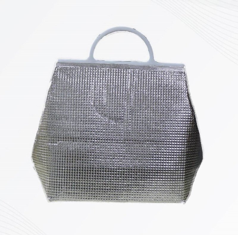 10个装胶扣环保外卖保温手提袋 铝箔袋 户外便携 保冷保暖 SK-COO - 随行杯提袋/水壶袋 - 其他人造纤维 银色