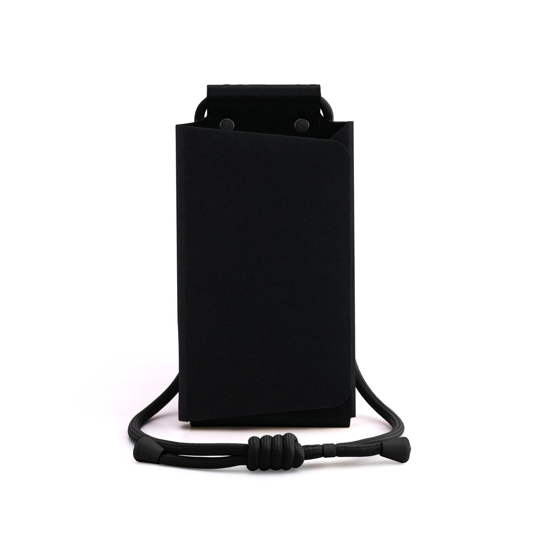 PhonePochette 手机随身袋 午夜纯黑 纯素皮革定制 - 侧背包/斜挎包 - 其他材质 黑色