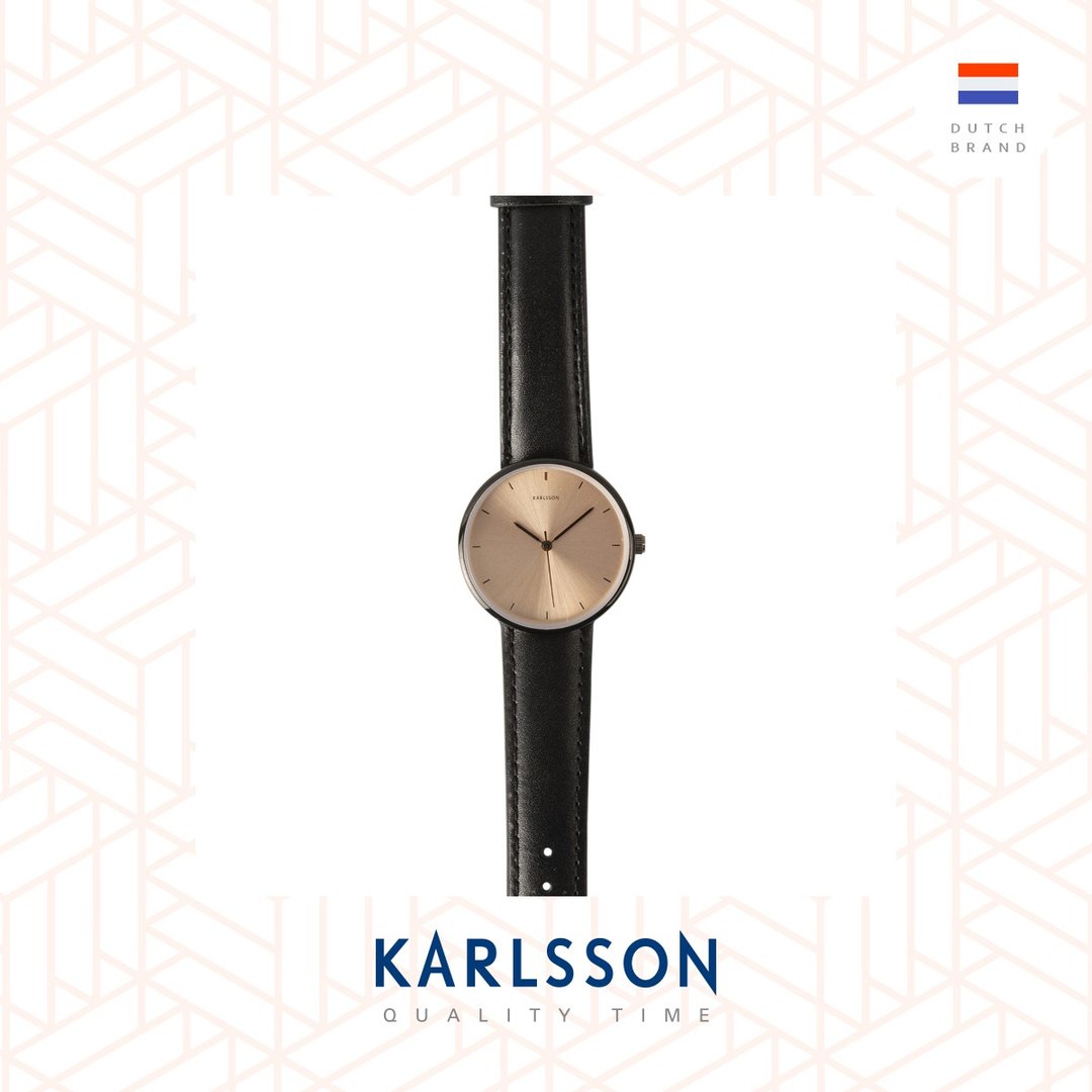 荷兰Karlsson 女装红铜刻度Finesse 32mm皮带系列 日常配搭简约设 - 女表 - 其他金属 金色
