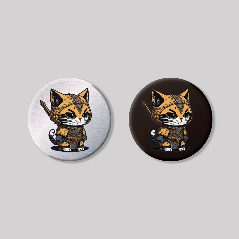 NO.11/战国喵喵/圆形/铝牌饰贴 SunBrother孙氏兄弟 - 贴纸 - 铝合金 