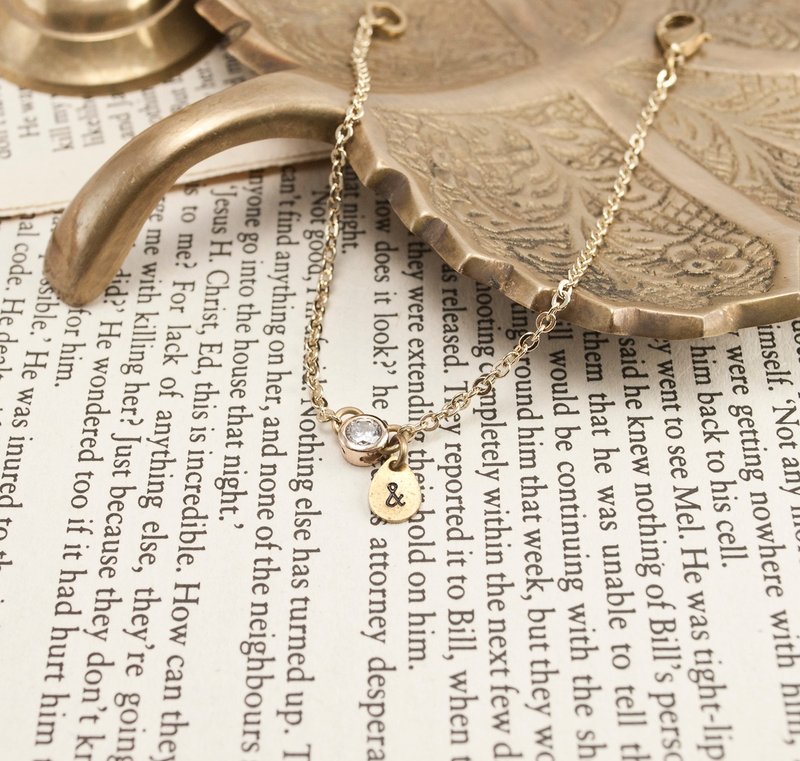 ❈La Don 拉冬❈ - 扣式手链 - 迷你白锆石黄铜吊牌 - 手链/手环 - 其他金属 金色