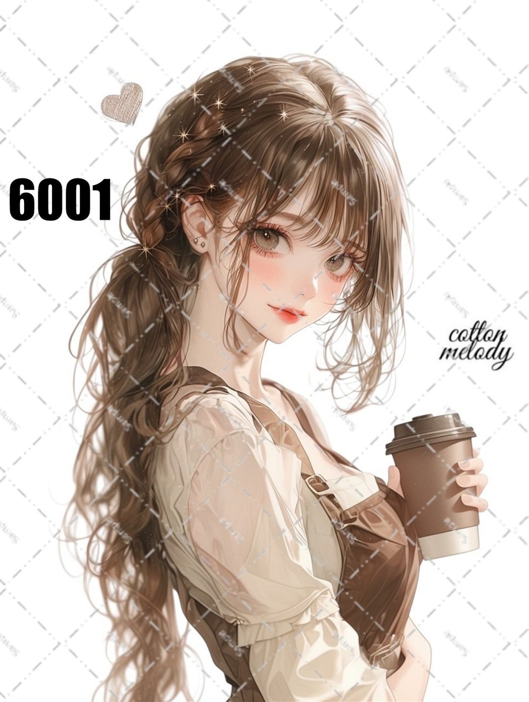original sticker no.6001 人物贴纸 原创贴纸 人物贴纸 女孩贴纸 原创人物贴纸 - 贴纸 - 纸 