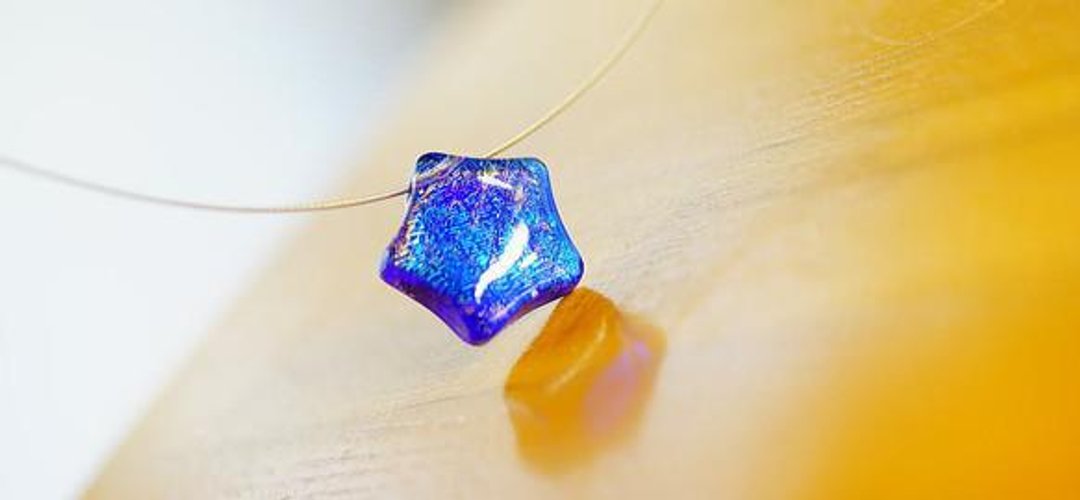 [Made to order] Candy blue star - 项链 - 其他金属 